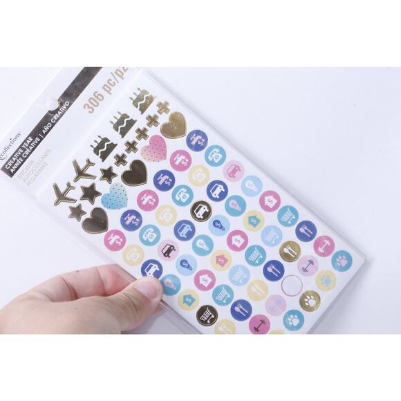 Creative Year, Sticker Sheet, Recollections, Icons, Phrase, Frame, Signature, Pi - Picture 1 of 2